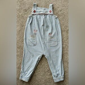 Baby Boden Striped Overalls